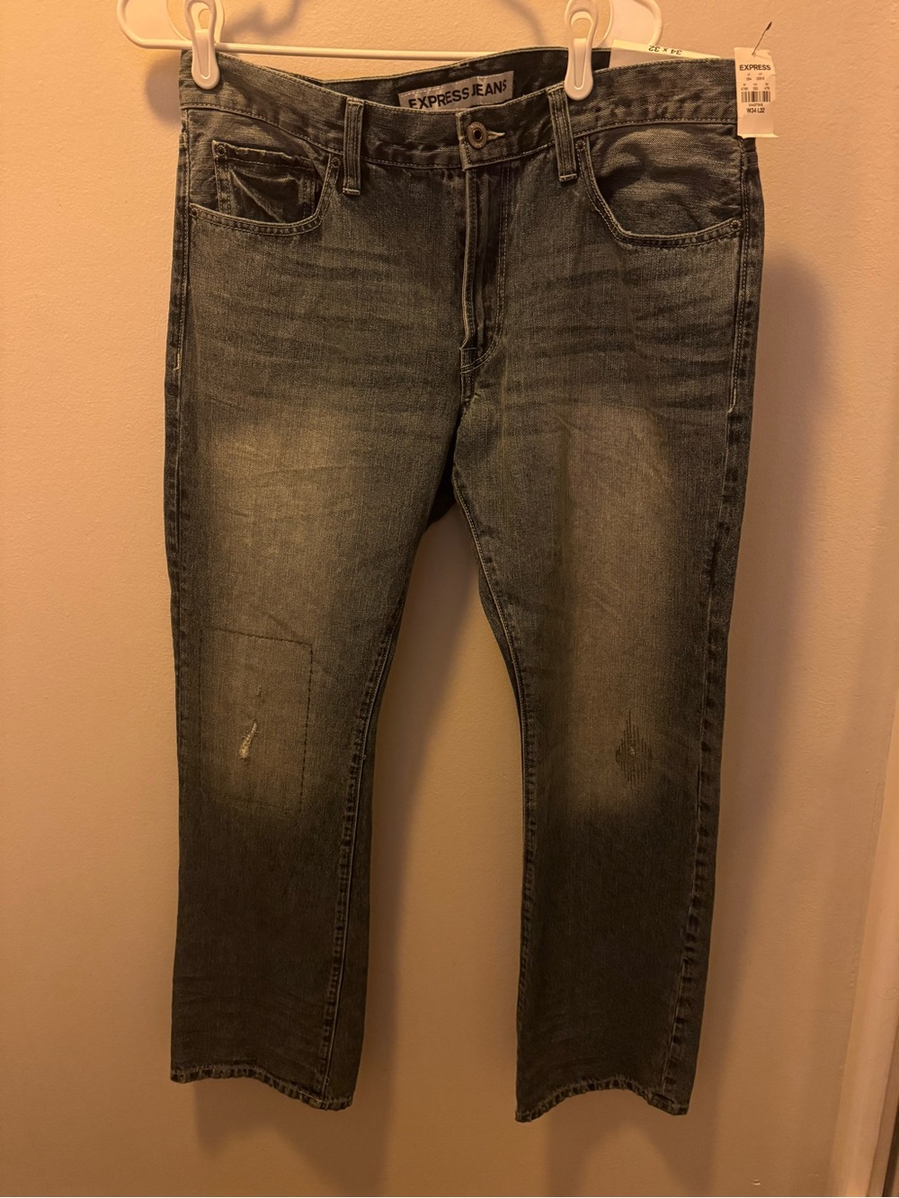 Express Men’s Faded Gray Bootcut Jeans